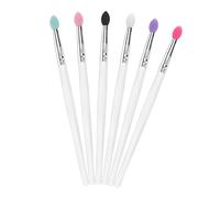 Veemoon 6PCS Large Sequin Silicone Eyeshadow Brushes Portable Lightweight Makeup Tools for Professional and Travel Use Mixed Colors Compact Cosmetic Applicators for Precise Eye Makeup