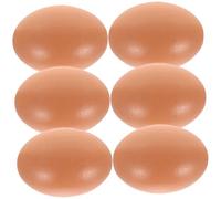 Veemoon 6pcs Lifelike Tan Lightweight Chicken Egg Models for Photography Props and Easter Basket Decoration, Plastic Material Eggs for Home Use and Art Training Institution