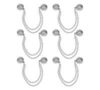 Veemoon 6pcs Magnetic Buttons Clips Alloy Pant Leg Shortening Clips for Clothes Fixing with Strong Hold, Prevent Dragging and Long-term Use Silver Fasteners for Sewing and Clothing