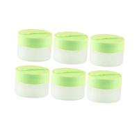 Veemoon 6pcs Matte Round Empty Makeup Container with Magnetic Spoon Refillable Plastic Lotion Jars with Inner Liners and Screw Lids for Face Cream Lip Balm Storage