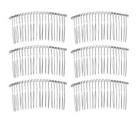 Veemoon 6pcs Metal Hair Side Combs: Slide Bun Holder with 20-Teeth - DIY Headpieces Clips - Bridal Veil Comb - Grips Barrettes Accessories for Sleek Parting