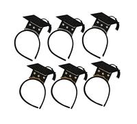 Veemoon 6PCS Mini Doctor Hat Graduation Headbands Glitter Headdresses for Graduation Party Includes Golden Silver Hair Hoops for Creating Joyful Atmosphere and Memorable Moments