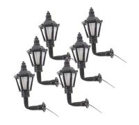 Veemoon 6Pcs Mini Wall Lamp Warm Light European Style DIY Model Light for Sand Table Miniature Night Lamp Decor for Office Coffee Table Themed Park