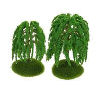 Veemoon 6pcs Miniature Willow Trees Model Realistic Miniature Landscape Accessories for Architecture Sand Table Station Platform Diorama and Fade-resistant Mini Scenery Trees for DIY Craft