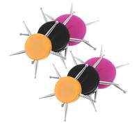 Veemoon 6Pcs Nail Art Dotting Pens Set with Acrylic Handles - Nail Decorating Tools for Rhinestones, Modeling Clay and Pottery - Black, Yellow, Purple for DIY Manicure and Craft Use