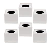 Veemoon 6pcs Portable White Microphone Flag Station Cube, Sturdy Plastic Mic Logo Flag for Press Conference and Field Reporting, Handheld Interview Microphone Prop Accessory