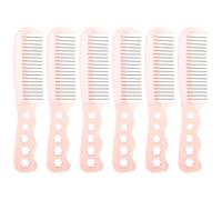 Veemoon 6pcs Premium Steel Tooth Comb Plastic Handle for Curly Hair and Other Hairstyles Smooth Hair without Hurt and Perm Fashion Appearance