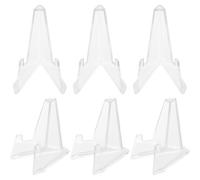 Veemoon 6pcs Protective Badge Holders Display Holders Coin Acrylic Elegant Practical Desktop Stand for Jewelry and Watches Display