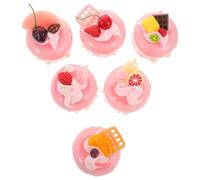 Veemoon 6Pcs Realistic Artificial Cake Magnets Set Faux Fake Dessert Models for Home Kitchen Display Cake Photography Props Simulation Birthday Decor Refrigerator Magnets