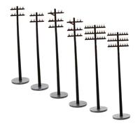 Veemoon 6pcs Realistic Miniature Telegraph Poles for Garden Micro Landscape Diy Decor Train Table Model