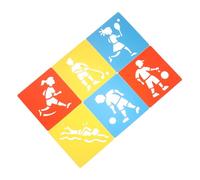 Veemoon 6pcs Reusable Sports Stencils Painting Templates for S Drawing Tools Washable Canvas Fabric Art Aid for Learning Athletic Movements Creativity Booster
