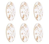 Veemoon 6Pcs Round Acrylic Coasters with Gold Foil, 3.54" Nonslip Coffee and Tea Cup Mats for Tabletop Protection, Stylish Cold Drink Coaster Set for Home and Cafe Use