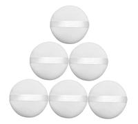 Veemoon 6pcs Round Plush Powder Puff Makeup Powder Travel Size Reusable Hand-stitched