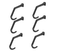 Veemoon 6pcs Rustic Farmhouse Wall Coat Hook in Black Iron with Heavy Duty Durability and Scratch Prevention, Curved Nail Design for Hanging Coats and Scarves Behind Doors or Entryway
