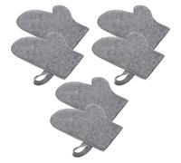 Veemoon 6pcs Sauna Heat-resistant Gloves for Showering Spa Glove Soft Felt Bathing Easy to Dry for Home Saunas and Steam Use