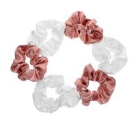 Veemoon 6Pcs Scrunchies for Women and Elastic Ponytail Holders Soft Cloth Hair Bands for Parties and Daily Use Comfortable Non Slip Gold and White