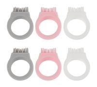 Veemoon 6pcs Silicone Finger Ring Toothbrushes for Tooth Cleaning with Compact Design and Easy to Transport, for Hikers and Travel Use