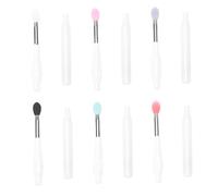Veemoon 6Pcs Silicone Lipstick Applicator with Soft Brush Heads for Precise Lip Balm and Paillette Eyeshadow Application Reusable Makeup Tools for Women