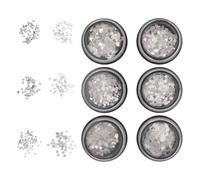 Veemoon 6pcs Silver Nail Sparkle Glitter Sequins with Mirror Shine Finish, Easy DIY Application, Flakes Shape, Resists Dullness, for Women at Home or Parties