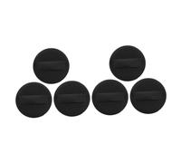 Veemoon 6pcs Ultra-thin Black Synthetic Leather Makeup Pads 54mm Face Powder Applicators for Loose and Pressed Powder Application, Soft Crystal Velvet Replacement Set for Women Cosmetics