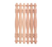 Veemoon 6pcs Unpainted Solid Wood Spindles for Furniture and DIY Crafts, Versatile Design with Elegant Appearance, Khaki Wooden Baluster Pillars Suitable for Wine Cabinets and Home