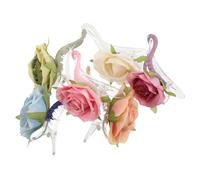 Veemoon 6pcs Vibrant Rose Alligator Clips Purple Green Blue Yellow Pink White Elegant Accessories for Women Dancers Bridal Parties Weddings