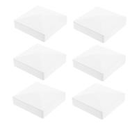 Veemoon 6pcs White PVC Pyramid Fence Post Caps Deck Finials for Outdoor Garden Patio Mailbox Posts Protection and Decorative Covers