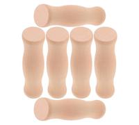 Veemoon 6pcs Wooden Bucket Handle Replacement No Hole Ergonomic Non-Slip Grip for DIY Projects Garden Bathroom Artistic Wood Finish Sturdy Material