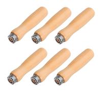 Veemoon 6pcs Wooden File Handles Round Hole Sturdy Replacement Grips for Woodworking Metalworking DIY Projects Ergonomic Durable Tool Accessories
