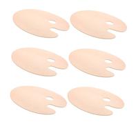 Veemoon 6PCS Wooden Paint Palette Oval Art Pallet with Thumb Hole for Watercolor Oil Gouache Mixing Ergonomic Design Suitable for Artists and Students