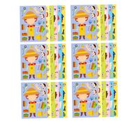 Veemoon 6sets Dress Up Puzzle Stickers DIY Career Costume Labels Interactive Educational Activity for Parties School with Designs and Motor Skill Development