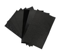 Veemoon 7 Sheets Black Faux Leather Fabric PU Sheets for DIY Crafts Sewing Jewelry Making Soft Material for Decoupage Card Making and Embroidery Projects