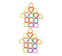 Veemoon 70pcs Baby Links Toy Set with Geometric Shapes and Practical Clips for Secure Attachment on Stroller, Car Seat, High Chairs - Early Learning Sensory Play Accessories for Infants