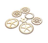 Veemoon 72pcs Wooden Gear Models DIY Wall Decoration and Handicraft Accessories in Khaki Synthetic Material, for Taking Pictures of Props and Creative Craft Projects