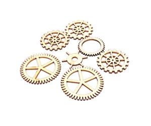 Veemoon 72pcs Wooden Gear Models DIY Wall Decoration and Handicraft Accessories in Khaki Synthetic Material, for Taking Pictures of Props and Creative Craft Projects