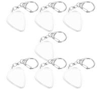 Veemoon 7pcs Acrylic Guitar Pick Holder with Sturdy Metal Keyring and Separate Compartments, Portable Pick Organizer Keychain for Quick Identification and Secure Storage During Practice