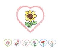 Veemoon 7pcs Assorted Colour Heart Shaped Iron on Patches for Clothing and Hats, Embroidered Cloth Patches for Mending Clothes and Embellishing, for DIY Sewing Projects