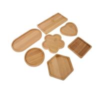 Veemoon 7pcs DIY Mosaic Bamboo Coasters for Drink Mats Blank Base Trays for Mosaic Projects Bamboo Drink Coasters Cup Mats for Supplies for Home Decorative Tray