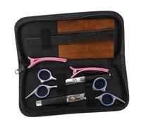 Veemoon 7pcs Professional Haircutting Kit with Scissors Comb Clips Wiping Cloth in Storage Box for Salon and Home Use Suitable for Beginners Men Women Families and Random Color