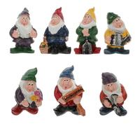 Veemoon 7pcs Resin Dwarf Garden Ornaments Set, Microlandscape Tabletop Decor for Planters, Fish Tanks, Cake Toppers, and Miniature Garden Scenes