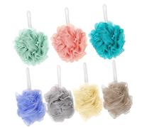 Veemoon 7pcs Shower Puff Loofah Exfoliating Bath Balls Durable Bathing Accessories Vibrant Colors for and Convenient Storage for Men and Women