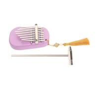 Veemoon 8 Keys Mini Thumb Piano Kalimba Portable Finger Instrument in Lavender Oval Shape for Music Creation and Travel