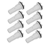 Veemoon 8 Pcs Air Conditioner Drain Hose Connectors for Mini-split Ac Units Weatherproof Straight Fittings with Rubber Ring Outdoor Drainage Adapters Compatible with Multiple Models