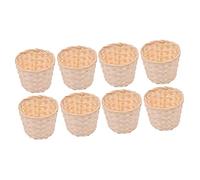 Veemoon 8 Pcs Bamboo Woven Storage Baskets for Home Organisation, Decorative and Practical Sundries Baskets with Elegant Weaving Design, Simple and Beautiful Bamboo Storage Solutions