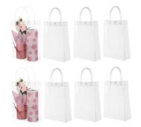 Veemoon 8 Pcs Clear Gift Bags with Handles Sturdy PVC Party Favor Bags for Weddings Birthdays Reusable Transparent with Capacity Easy to Carry and Tear Resistant