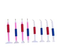 Veemoon 8 Pcs Diamond Dotting Pen Set, Curved and Straight Tip, Non-Slip Plastic and Metal Point Drill Tools for DIY Diamond Art, Cross Stitch and Embroidery