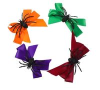 Veemoon 8 Pcs Halloween Spider Bow Hair Clips for Ribbon Hair Accessories with Spooky Design Festive Party Hairpins for Costume Cosplay and Year Eve Celebration
