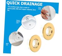 Veemoon 8 Pcs Overflow Hole Cover Caps Modern Shiny Sink Overflow Rings for Basin Easy Installation Push-in Design Decorative and Functional for Kitchen Bathroom