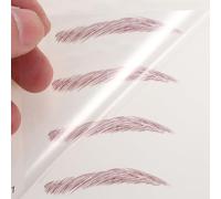 Veemoon 8 Sheets 3D Water Transfer Temporary Eyebrow Stickers, Self-Adhesive Peel-Off Bionic Brown Brow Shaping Decals for Makeup and Natural False Eyebrows