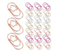 Veemoon 80pcs Mini Star-Shaped Metal Paper Clips, Small Creative Paperclips for Wedding Invitations, Office Paperwork, Planner Accessories, Fun Bookmarks in Gold, Rose Gold, Pink, Silver